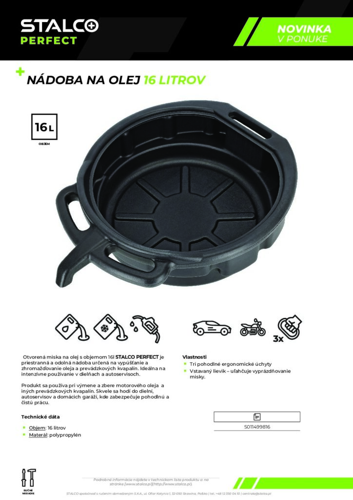 Nádoba na olej 16 l