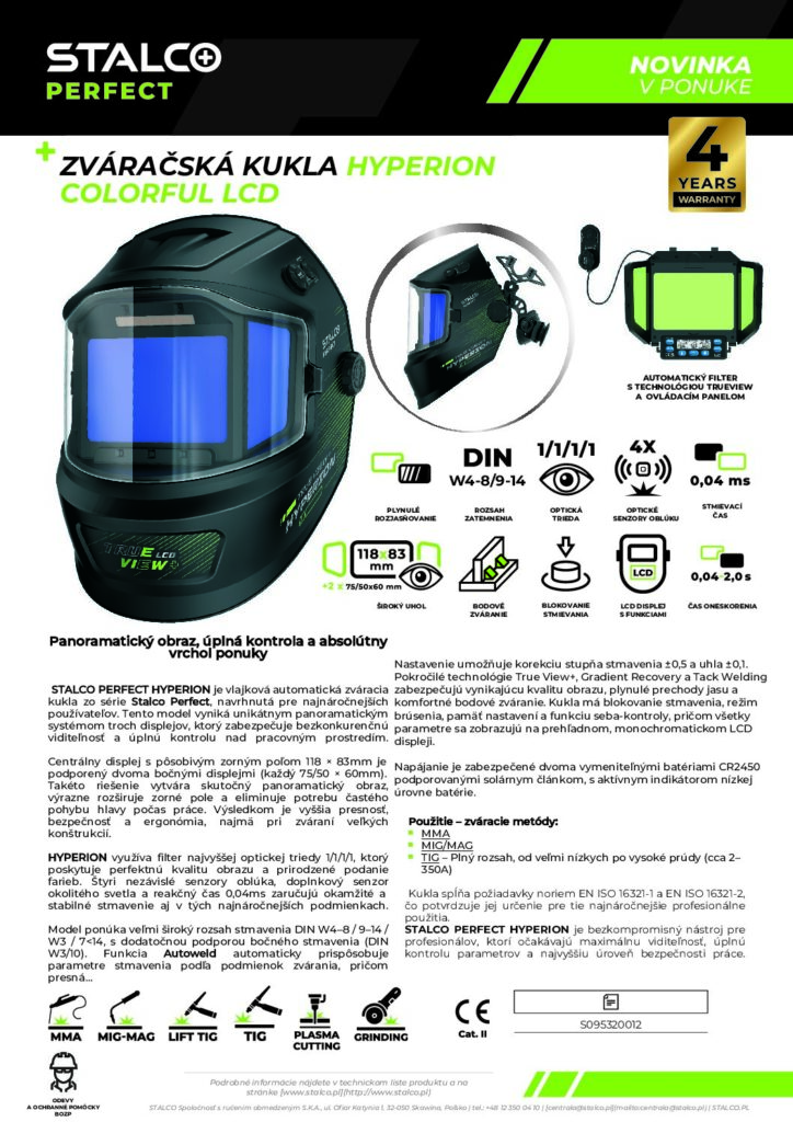 ZVÁRAČSKÁ KUKLA HYPERION COLORFUL LCD
