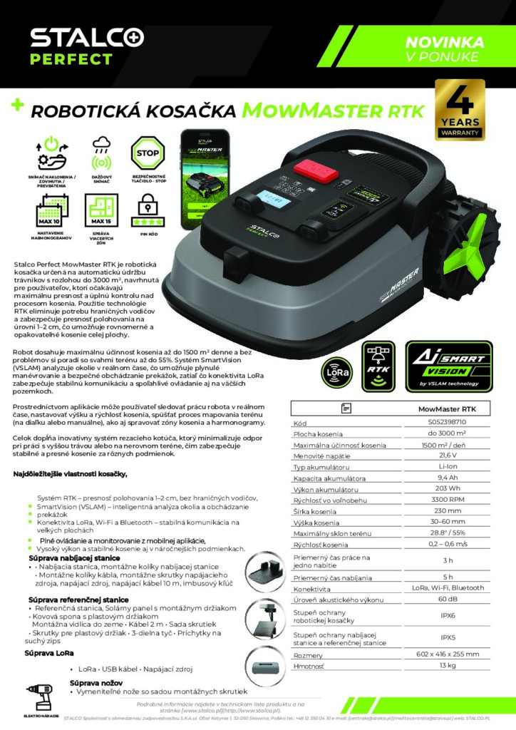 ROBOTICKÁ KOSAČKA MowMaster RTK