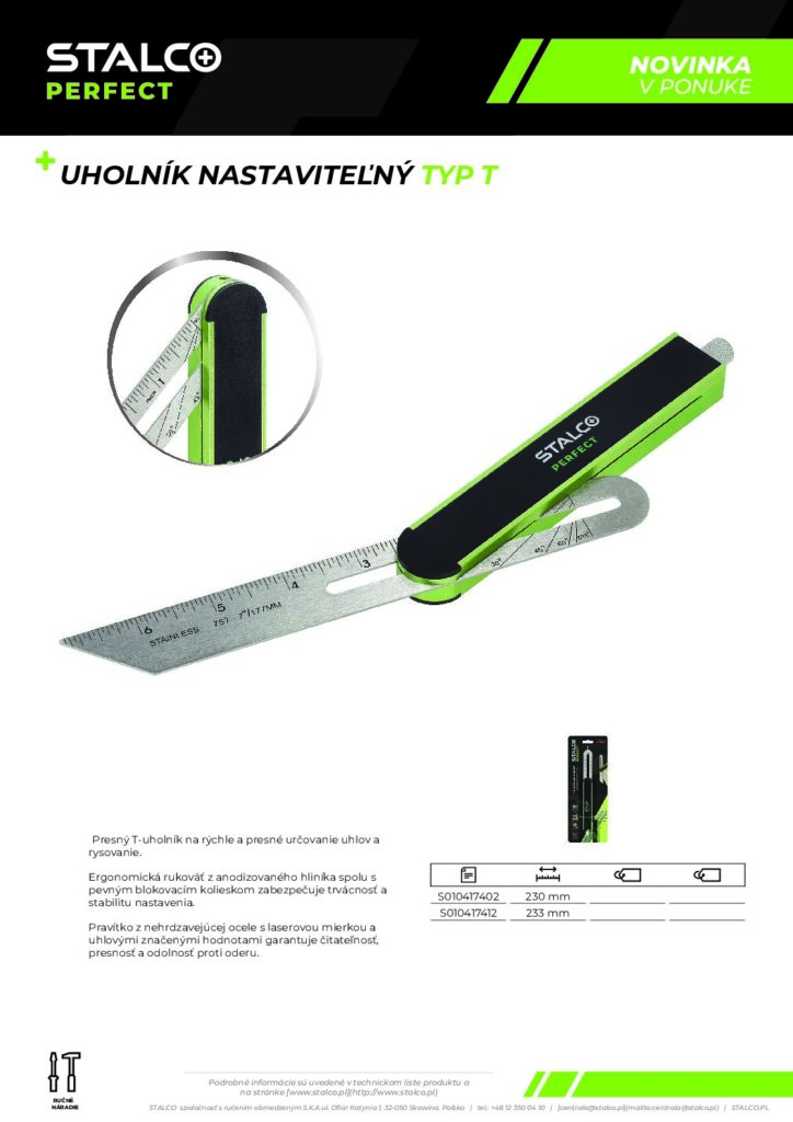 UHOLNÍK NASTAVITEĽNÝ TYP T