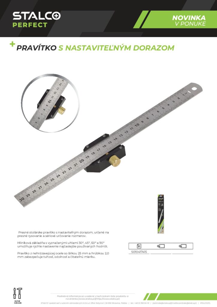PRAVÍTKO S NASTAVITEĽNÝM DORAZOM