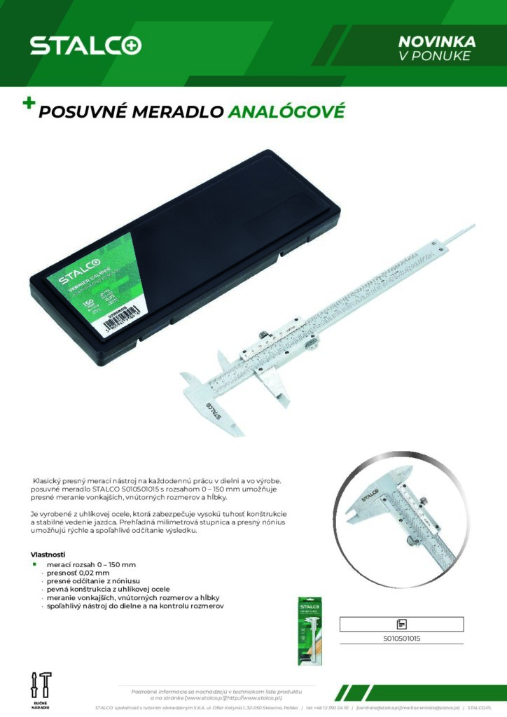 POSUVNÉ MERADLO ANALÓGOVÉ