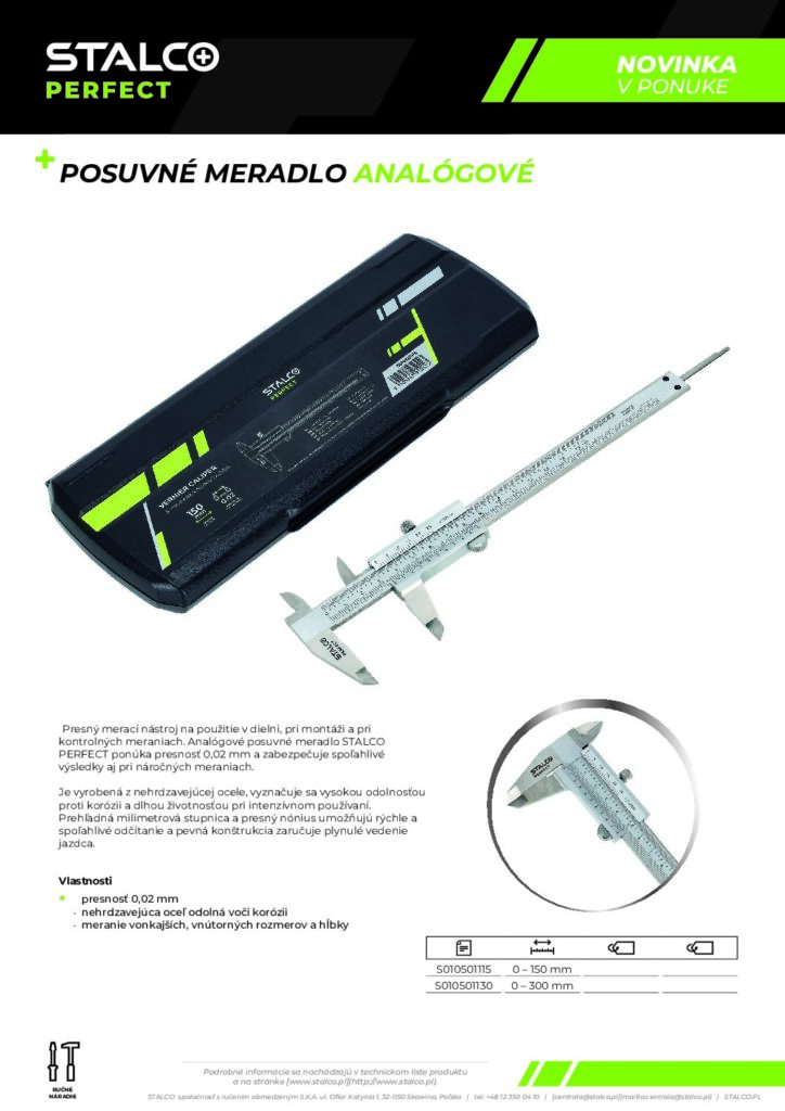 POSUVNÉ MERADLO ANALÓGOVÉ