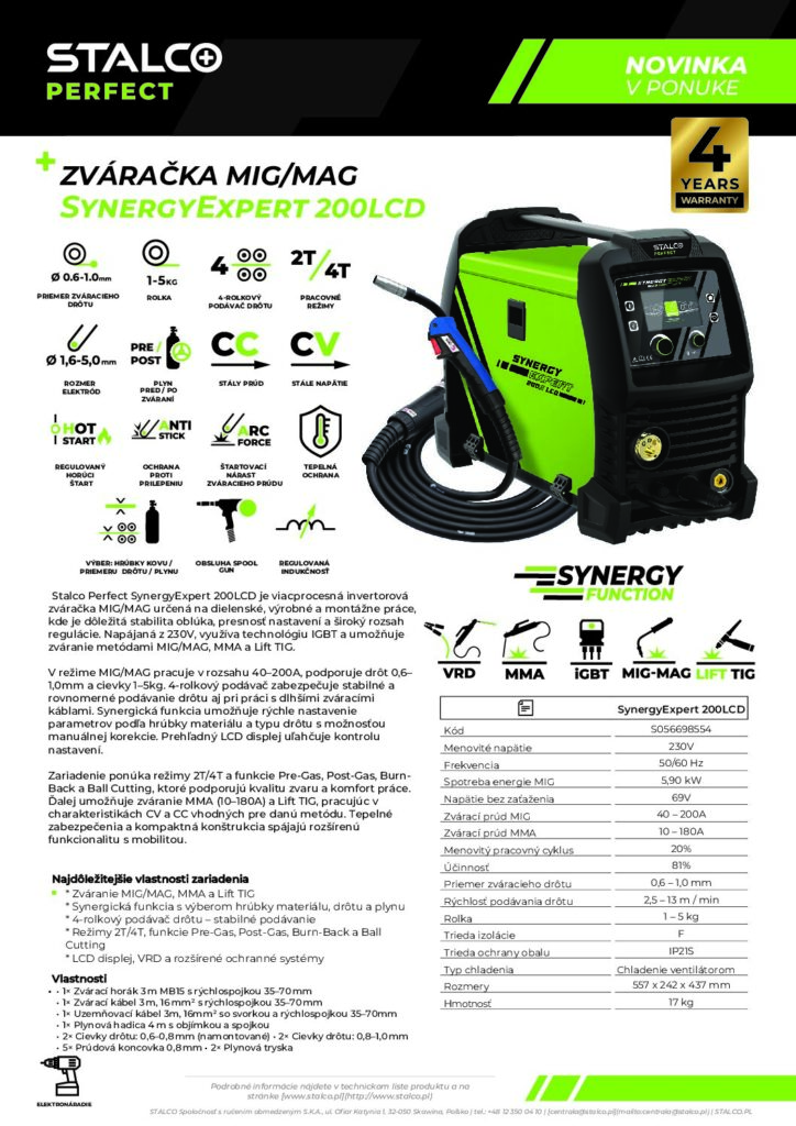 ZVÁRAČKA MIG/MAG  SynergyExpert 200LCD