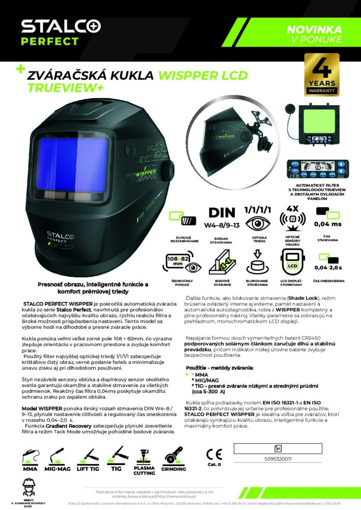 ZVÁRAČSKÁ KUKLA WISPPER LCD TRUEVIEW+