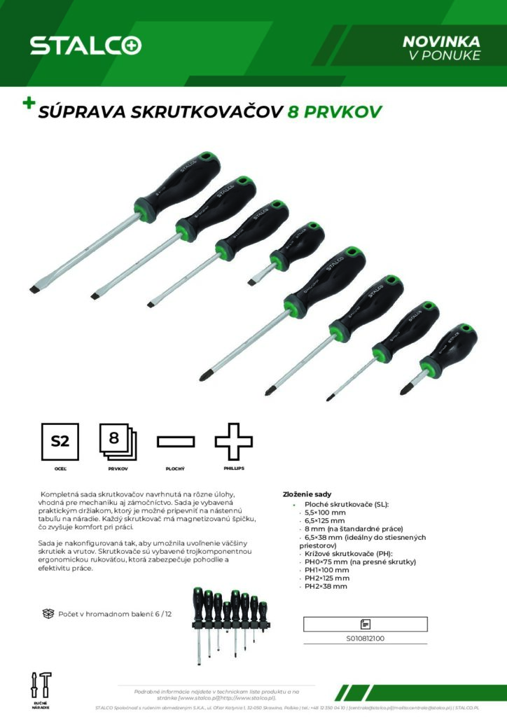 SÚPRAVA SKRUTKOVAČOV 8 PRVKOV