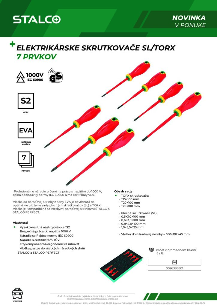 ELEKTRIKÁRSKE SKRUTKOVAČE SL/TORX 7 PRVKOV