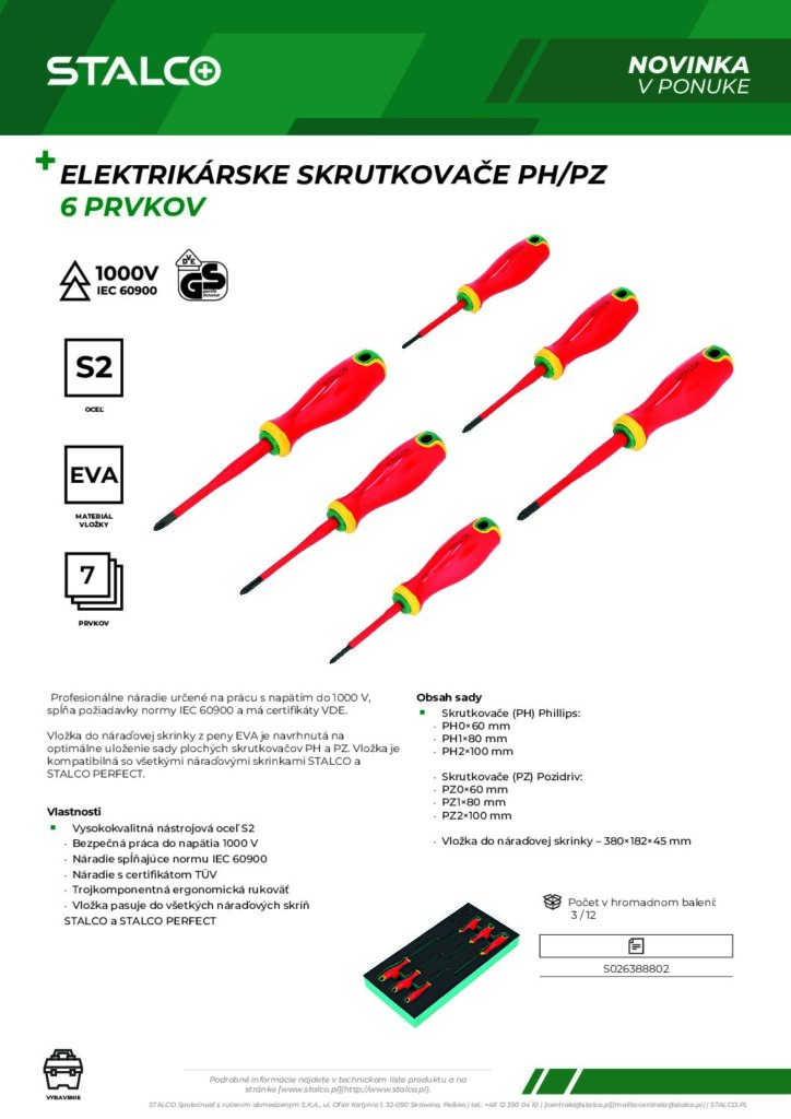ELEKTRIKÁRSKE SKRUTKOVAČE PH/PZ 6 PRVKOV