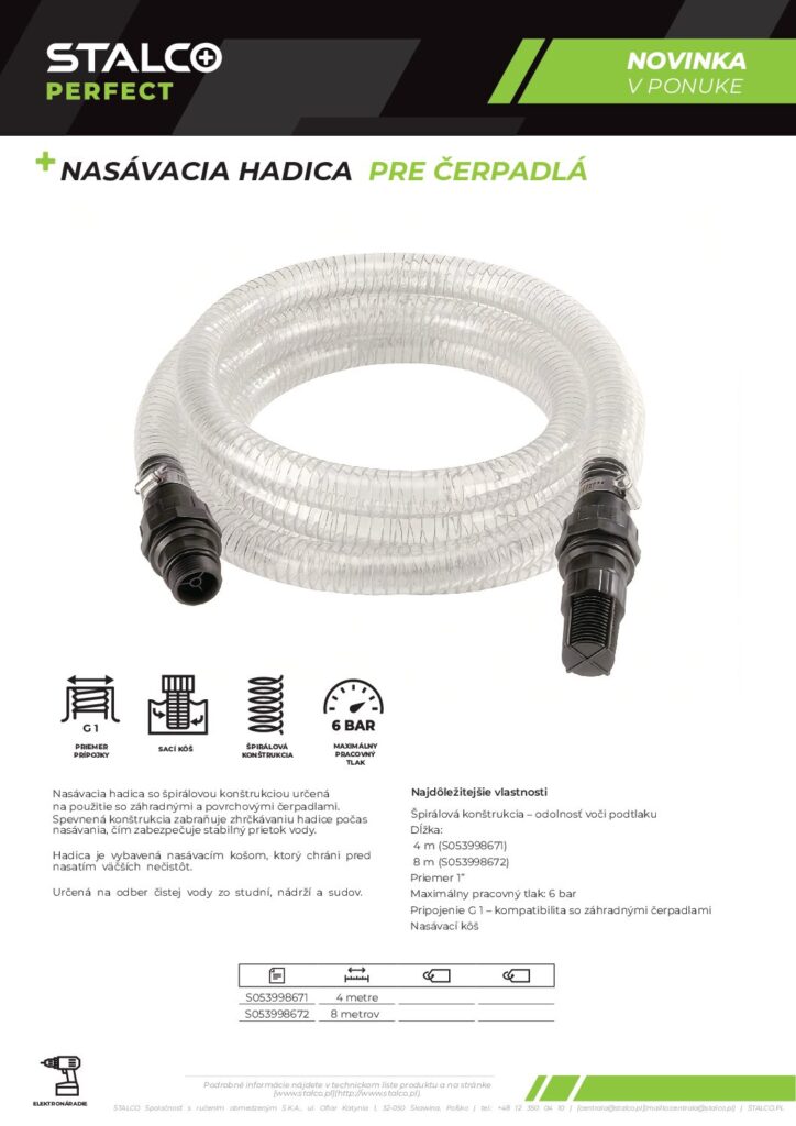 NASÁVACIA HADICA PRE ČERPADLÁ