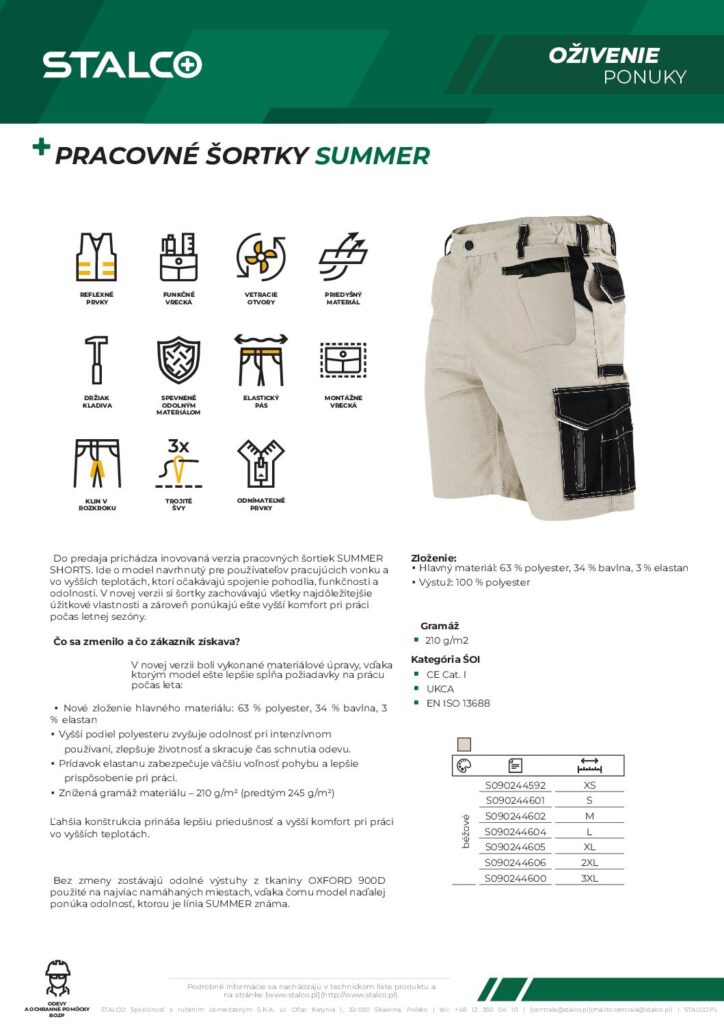 PRACOVNÉ ŠORTKY SUMMER
