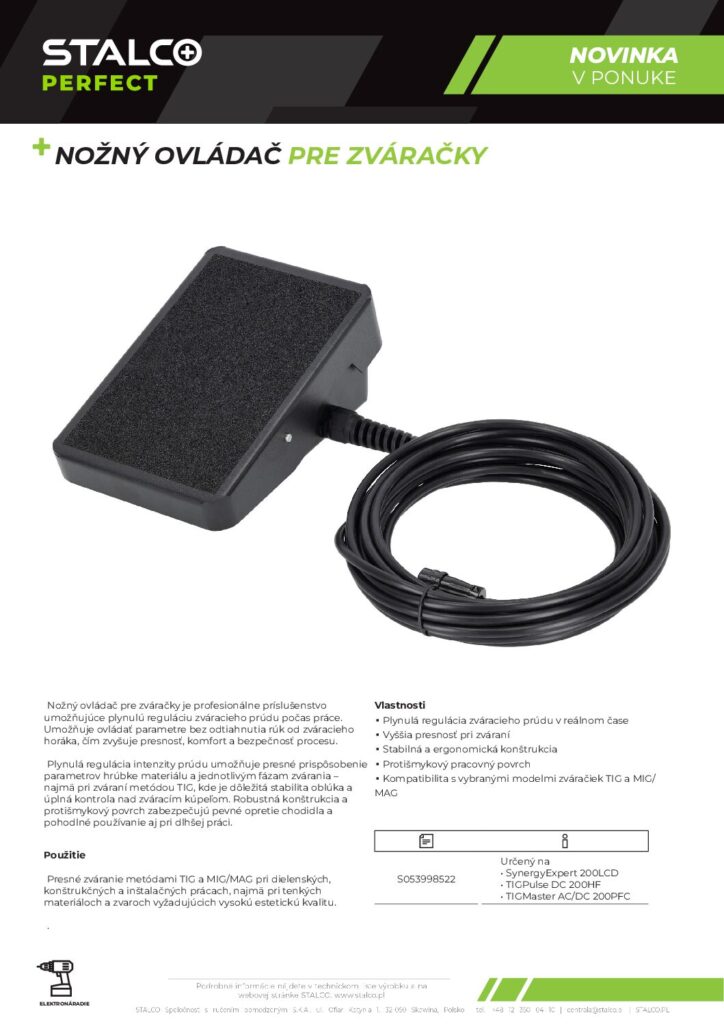 NOŽNÝ OVLÁDAČ PRE ZVÁRAČKY