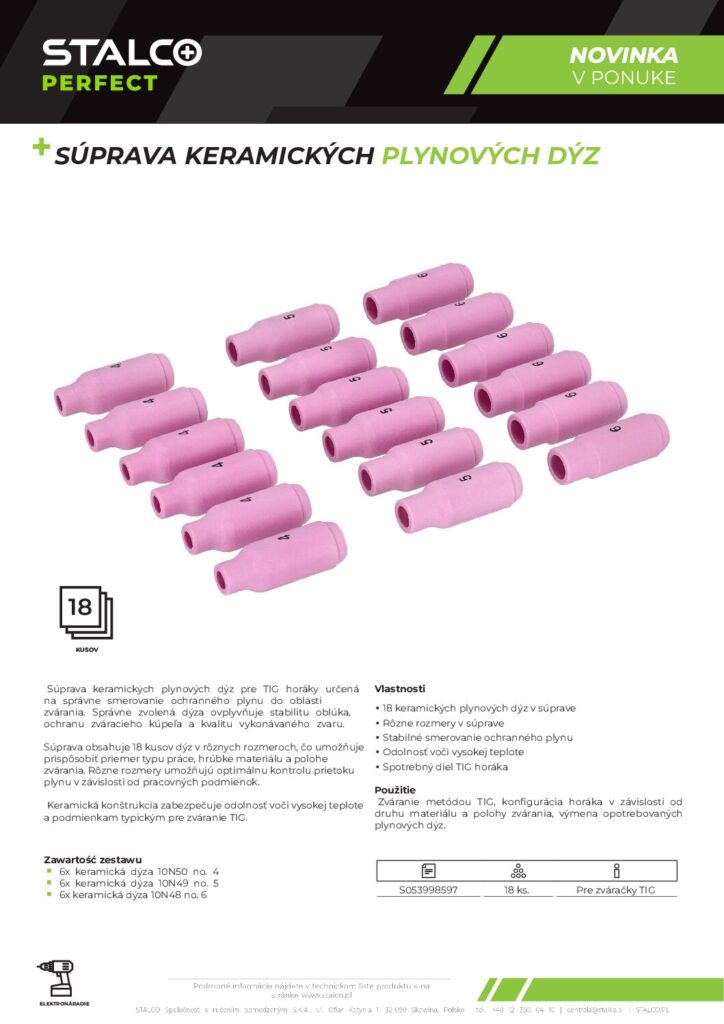 SÚPRAVA KERAMICKÝCH PLYNOVÝCH DÝZ