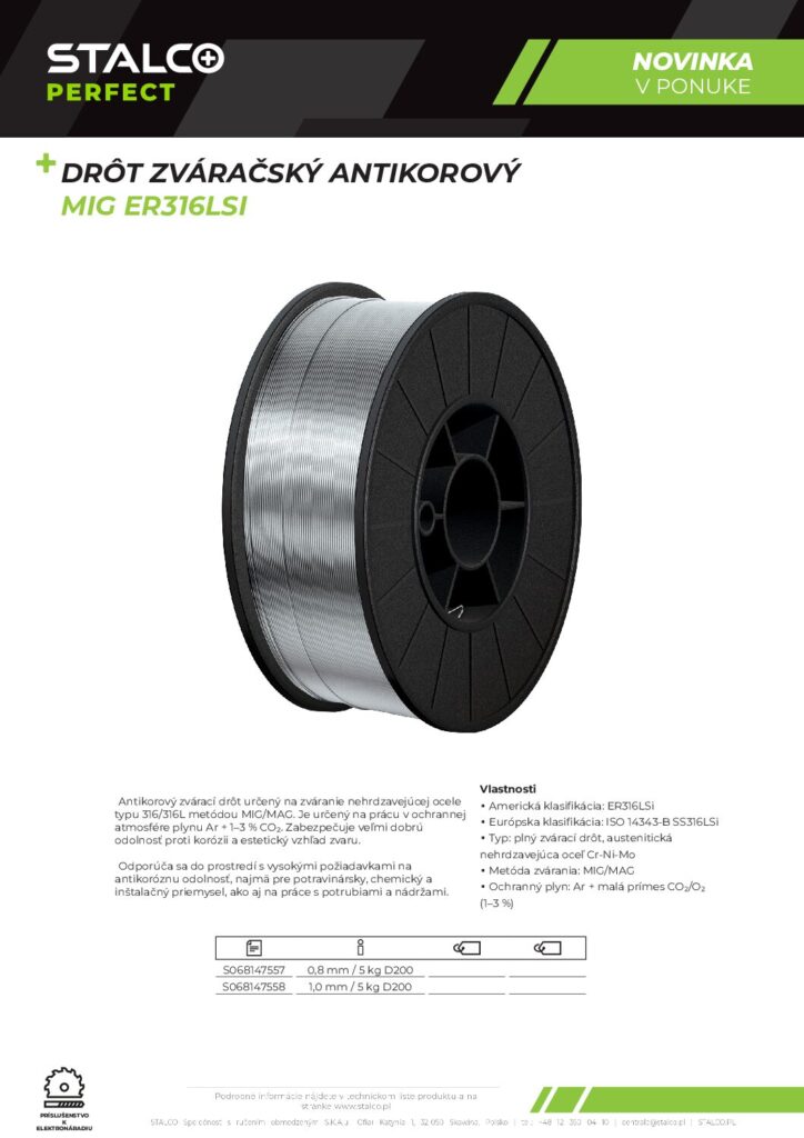 DRÔT ZVÁRAČSKÝ ANTIKOROVÝ MIG ER316LSI