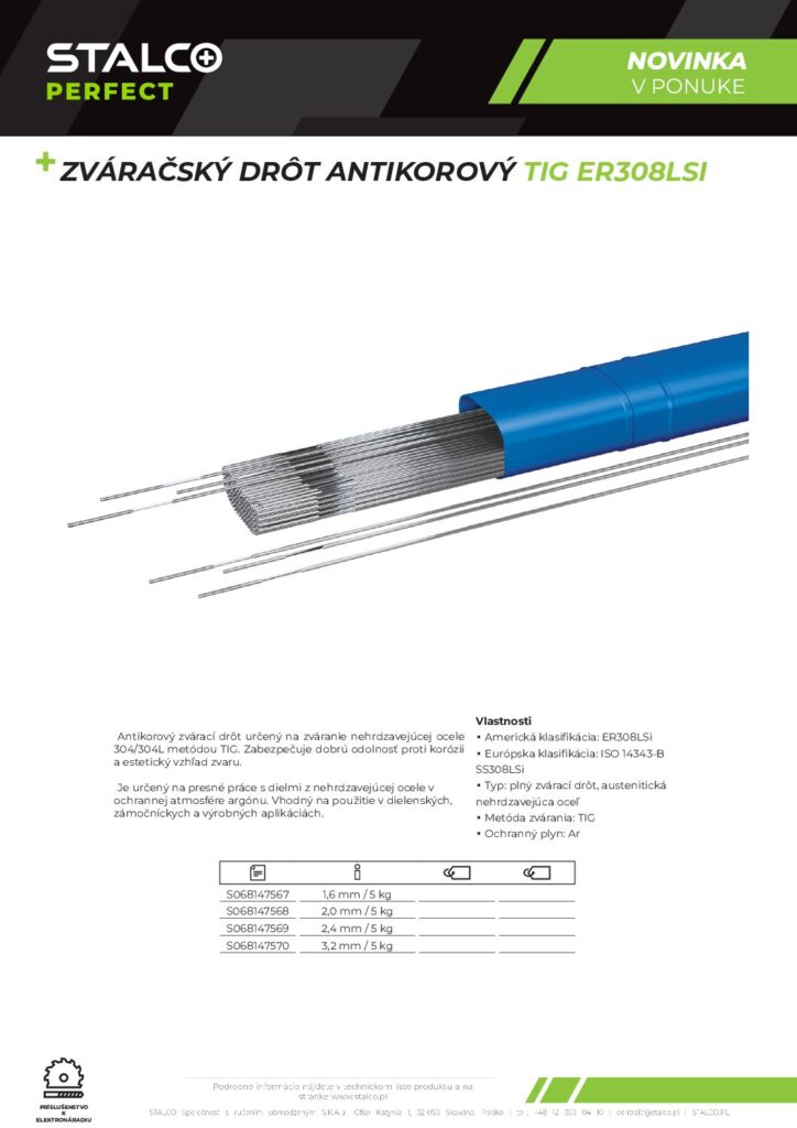 ZVÁRAČSKÝ DRÔT ANTIKOROVÝ TIG ER308LSI