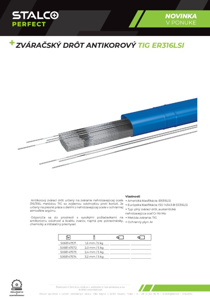 ZVÁRAČSKÝ DRÔT ANTIKOROVÝ TIG ER316LSI